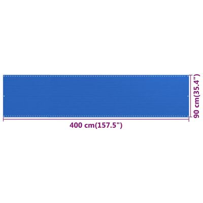 vidaXL Balkonski zastor plavi 90 x 400 cm HDPE