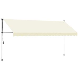 vidaXL Tenda na uvlačenje krem 400 x 150 cm od tkanine i čelika
