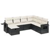 vidaXL 7-dijelni set vrtnih sofa od poliratana s jastucima crni