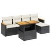 vidaXL 6-dijelni set vrtnih sofa s jastucima crni od poliratana