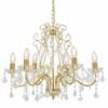 vidaXL Luster s kristalnim perlama zlatni okrugli 6 x E14