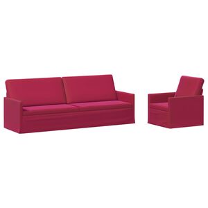 vidaXL Set sofe 2 pcs Vinska crvena Bar&scaron;un