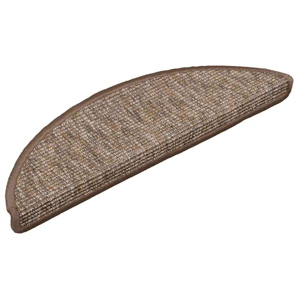 vidaXL Prostirke za stepenice 15 kom 56x17x3 cm svijetlosmeđe poluokrugle