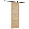 vidaXL Klizna vrata Prirodna i crna 73,5 x 211 cm Masivna borovina