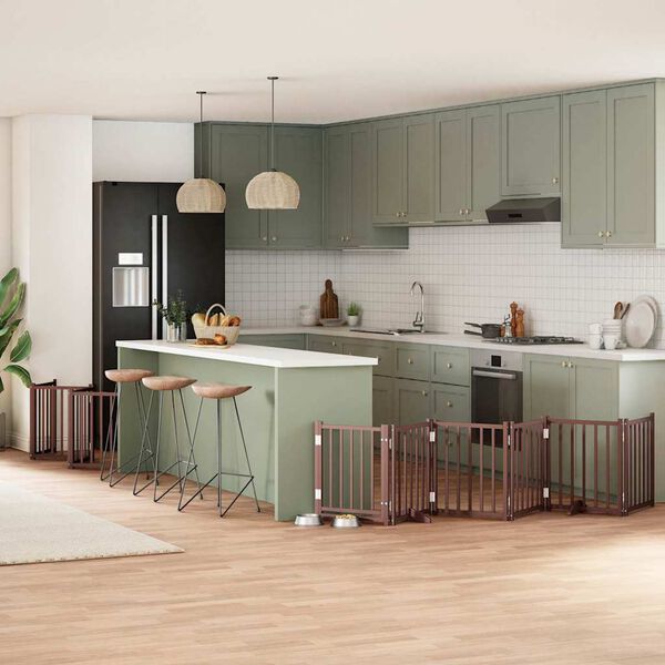 vidaXL Vrata za pse s vrata&scaron;cima 12 panela sklopiva 600 cm drvo topole