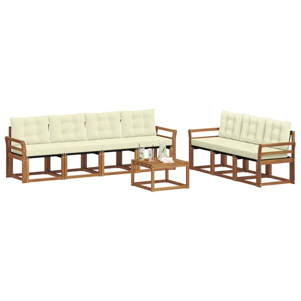 vidaXL Set vanjskih sofa s jastukom 8 pcs Prirodna i krem