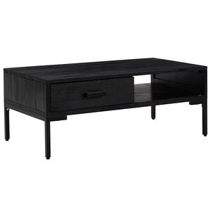 vidaXL Stolić za kavu crni 90 x 50 x 35 cm od masivne borovine