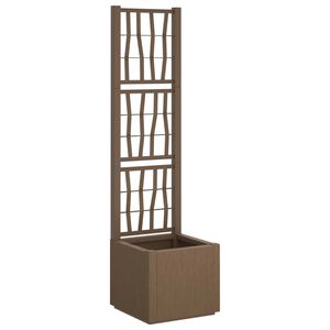 vidaXL Vrtni saksija s re&scaron;etkom Smeđa 36 x 36 x 140 cm PP