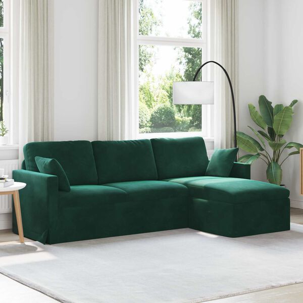 vidaXL Sofa Tamnozelena