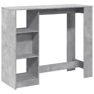 vidaXL Barski stol s policom boja betona 124x46x103,5 cm drveni