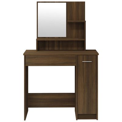 vidaXL Toaletni stolić s ogledalom smeđa boja hrasta 86,5x35x136 cm