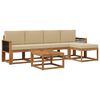 vidaXL Set vanjskih sofa 6 pcs Prirodna i bež Poliester