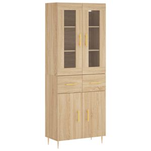 vidaXL Visoka komoda hrasta sonome 69,5x34x180cm od konstruiranog drva