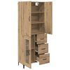vidaXL Highboard Umjetnički hrast 69,5 x 34 x 180 cm Konstruirano drvo