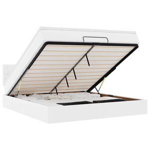 vidaXL Otomanski okvir kreveta s madraca bijela 160x200cm umjetna koža