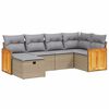 vidaXL 6-dijelni set vrtnih sofa s jastucima bež od poliratana
