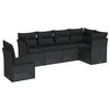 vidaXL 6-dijelni set vrtnih sofa s jastucima crni od poliratana