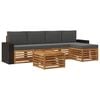 vidaXL Set vanjskih sofa 6 kom. Prirodna i antracit