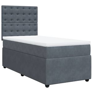 vidaXL Box spring krevet s madracem tamnosivi 100x200 cm bar&scaron;unasti