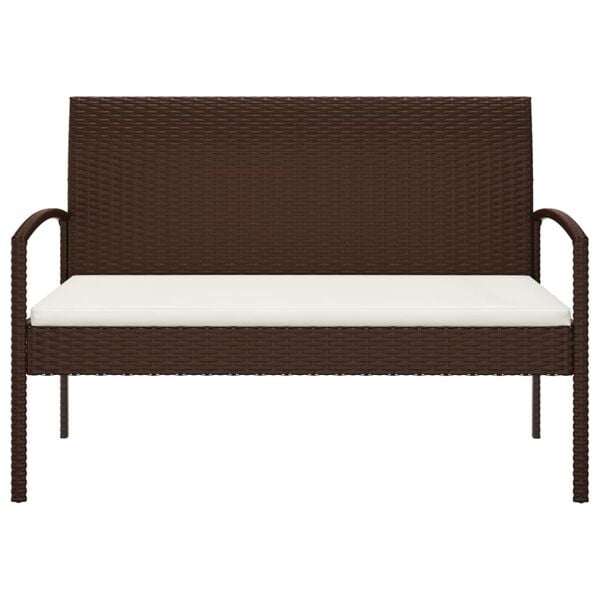 vidaXL Vrtna klupa s jastukom smeđa 105 cm od poliratana