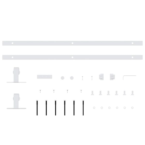 vidaXL Mini set za klizna vrata ormarića ugljični čelik bijeli 122 cm