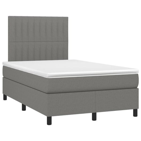 vidaXL Krevet box spring s madracem tamnosivi 120 x 190 cm tkanina