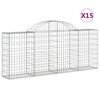 vidaXL Lučne gabionske ko&scaron;are 15 kom 200x30x80/100cm pocinčano željezo