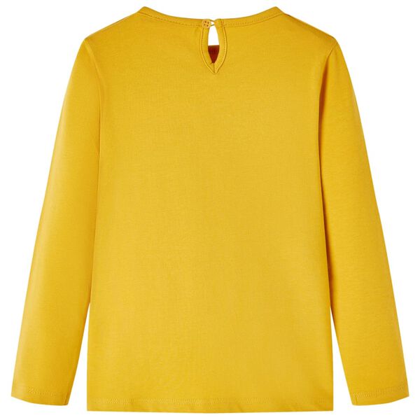 Dječja majica dugih rukava tamna oker boja 116