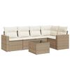 vidaXL 6-dijelni set vrtnih sofa s jastucima bež od poliratana