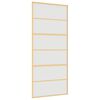 vidaXL Klizna vrata zlatna 90 x 205 cm matirano staklo ESG i aluminij