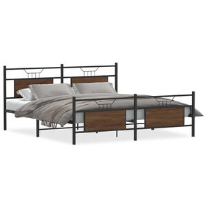 vidaXL Metalni okvir kreveta bez madraca smeđa boja hrasta 160x200 cm