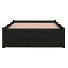 vidaXL Okvir za krevet crni od masivnog drva 90 x 190 cm mali