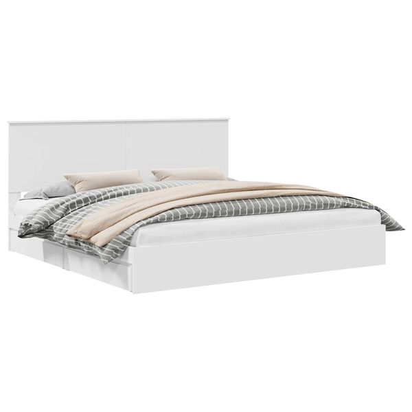 vidaXL Krevet s od storage Bijelo 200 x 200 cm Konstruirano drvo