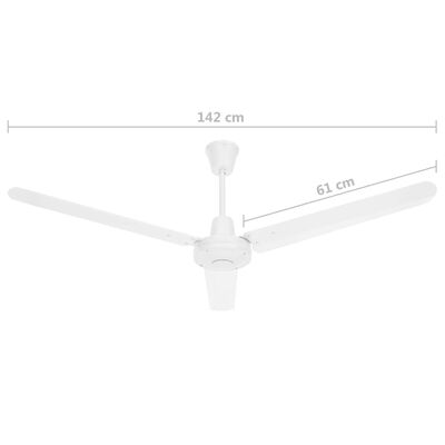 vidaXL Stropni ventilator 142 cm bijeli
