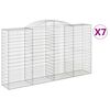 vidaXL Lučne gabionske ko&scaron;are 7 kom 300x50x160/180cm pocinčano željezo