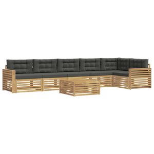 vidaXL Set vanjskih sofa 7 kom. Bijela i antracit Poliester
