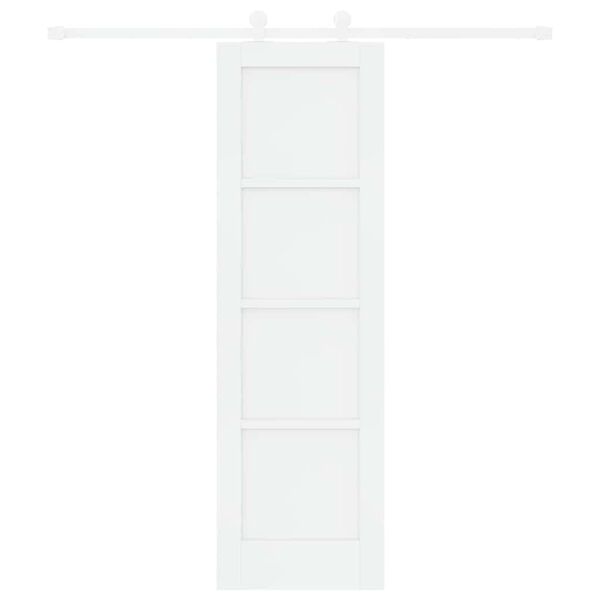 vidaXL Klizna vrata Bijelo 61 x 198,5 cm Čvrsto borovo drvo