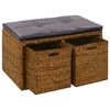 vidaXL Klupa s 2 ko&scaron;are od morske trave 71 x 40 x 42 cm smeđa