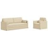 vidaXL Sofa 2 pcs Krema 198 x 78 x 80 cm tkanina
