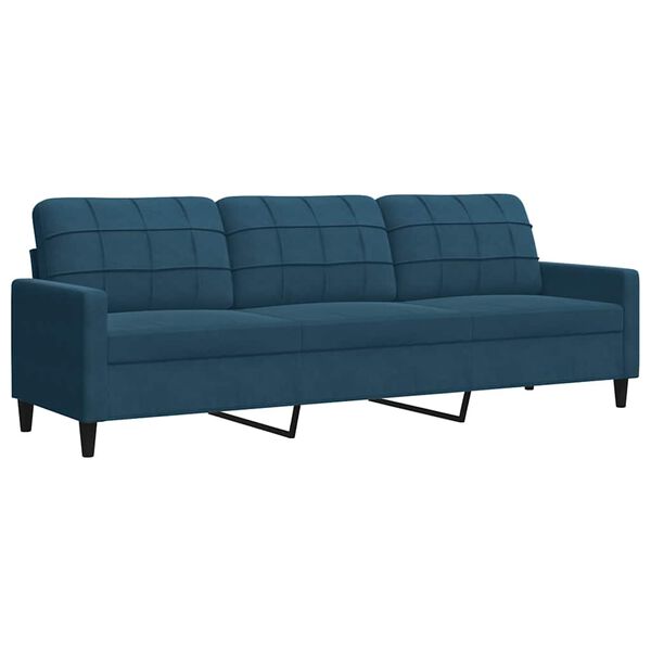 vidaXL 3-dijelni set sofa s jastucima plavi bar&scaron;unasti
