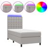 vidaXL Krevet box spring s madracem LED svjetlosivi 90x190 cm tkanina