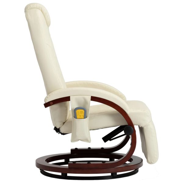 vidaXL TV masažni naslonjač od umjetne kože krem bijeli