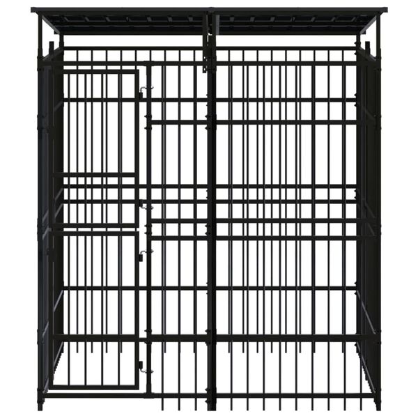 vidaXL Vanjski kavez za pse s krovom čelični 3,69 m&sup2;