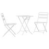 vidaXL Bistro set za vrt 3 pcs Bijelo Čelik