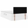 vidaXL Krevet s prostorom za pohranu s LED-om s madracem Čista bijela