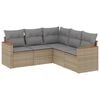 vidaXL 5-dijelni vrtni set sofa s jastucima bež od poliratana