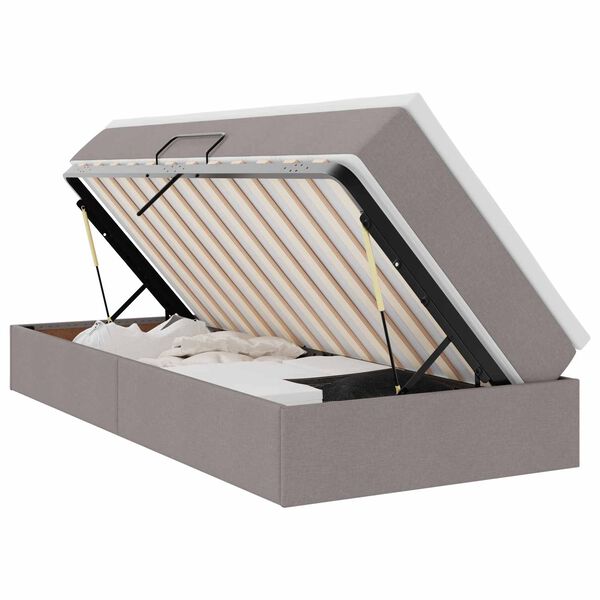 vidaXL Krevet s madracem i skladi&scaron;tem Sivo-smeđa 90 x 190 cm Poliester