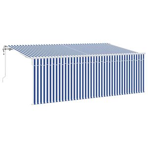 vidaXL Povlačivi tende Plava i bijela 400 x 200 cm