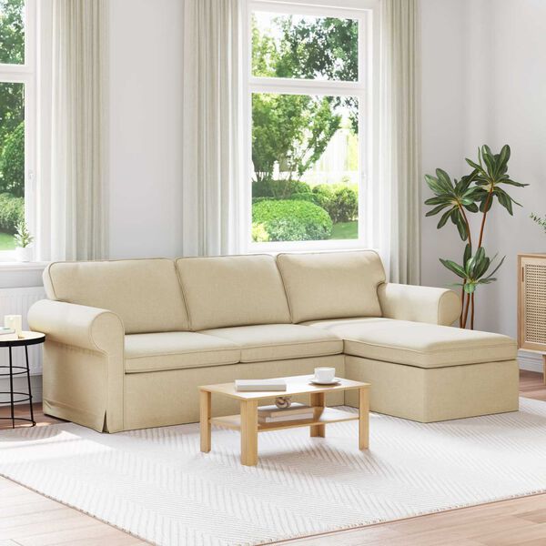 vidaXL Sofa Krema Sveukupne dimenzije: 245 x 138 x 80 cm (&Scaron; x Dub x V)