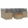 vidaXL 7-dijelni set vrtnih sofa od poliratana s jastucima bež
